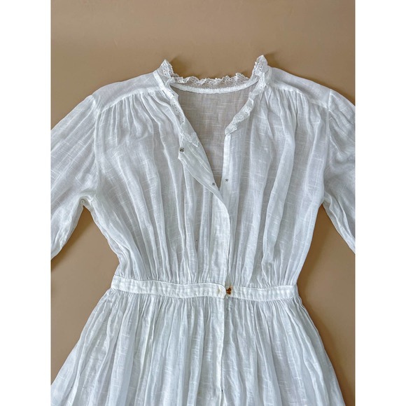 Antique White Long Sleeve Cotton Edwardian Lawn Dress 26-27w - Picture 13 of 13
